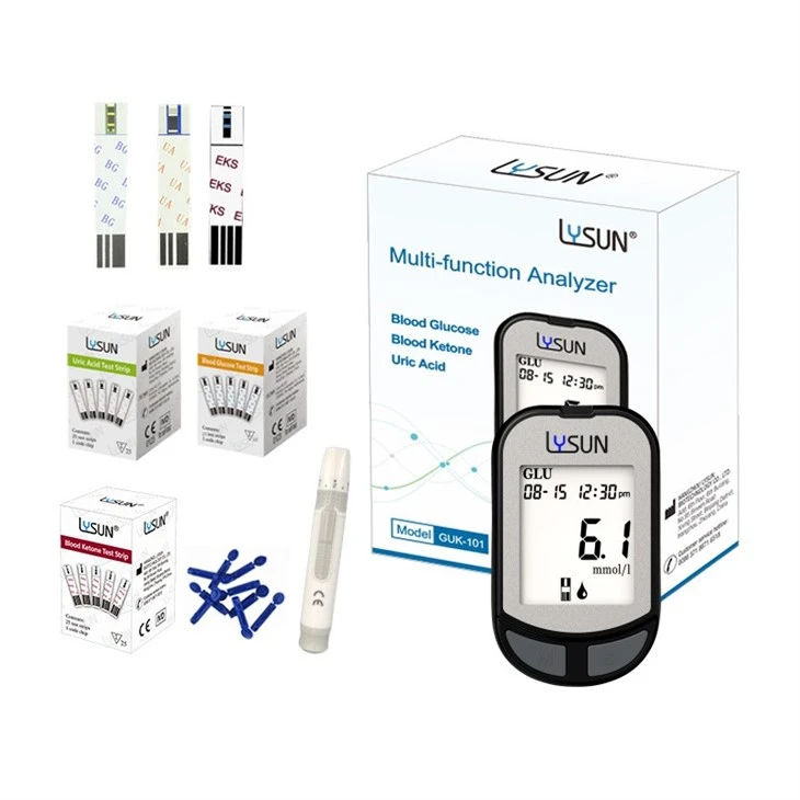 Lysun 3 in 1 Blood Glucose, Uric Acid, Blood Ketone Meter GUK-101 best